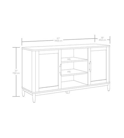 Springwood Cane TV Stand for Tv'S up to 65", Light Honey Finish