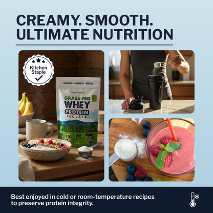 Grass Fed Whey Isolate Protein Powder – Unflavored, Heavy-Metal Tested, 28G Protein, Sourced from Ireland, Hormone-Free, Non-Gmo, Packaged in USA – 1Lb
